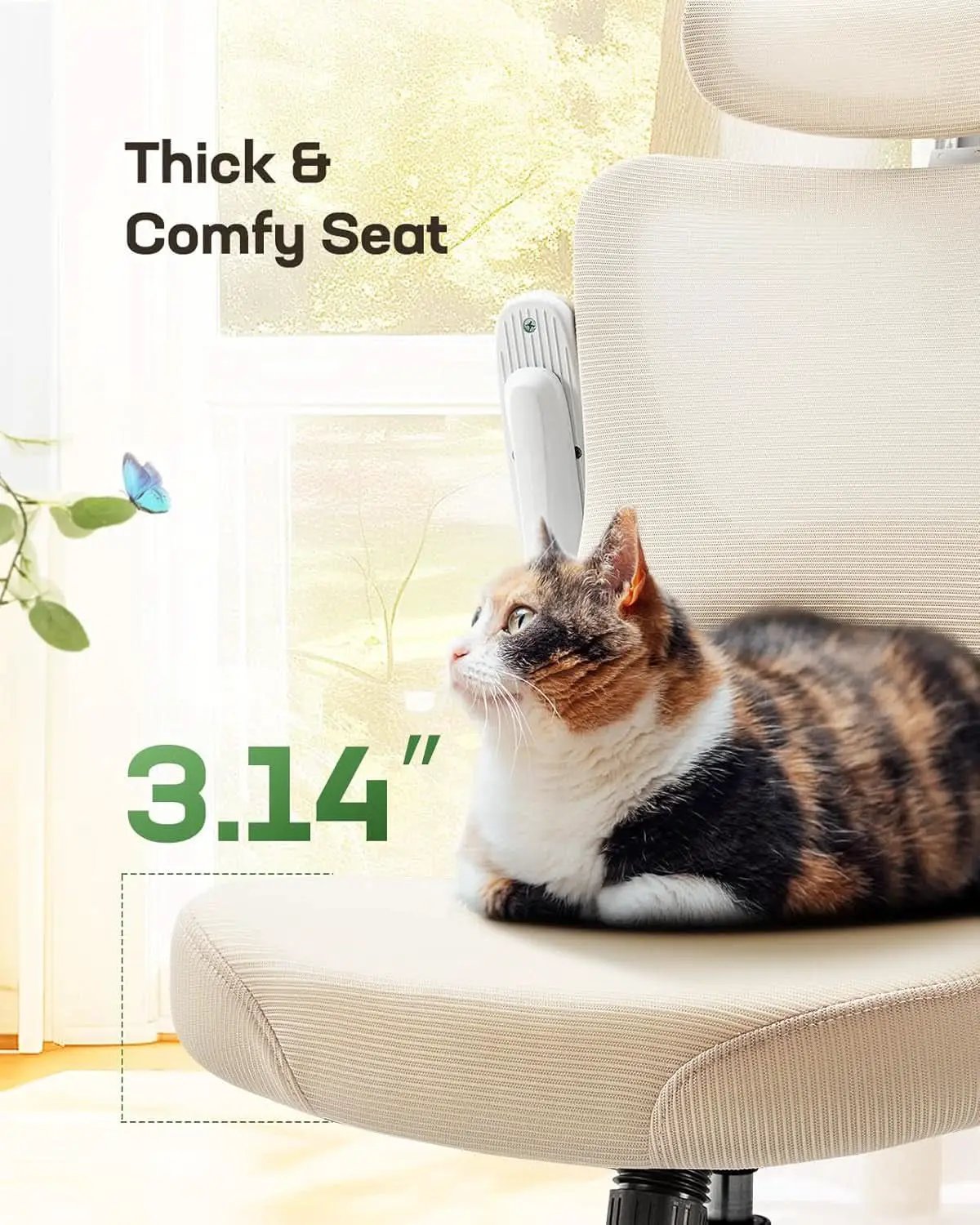 Ergonomic Office Chair White Mesh Back And Adjustable Lumbar from PriceLows™