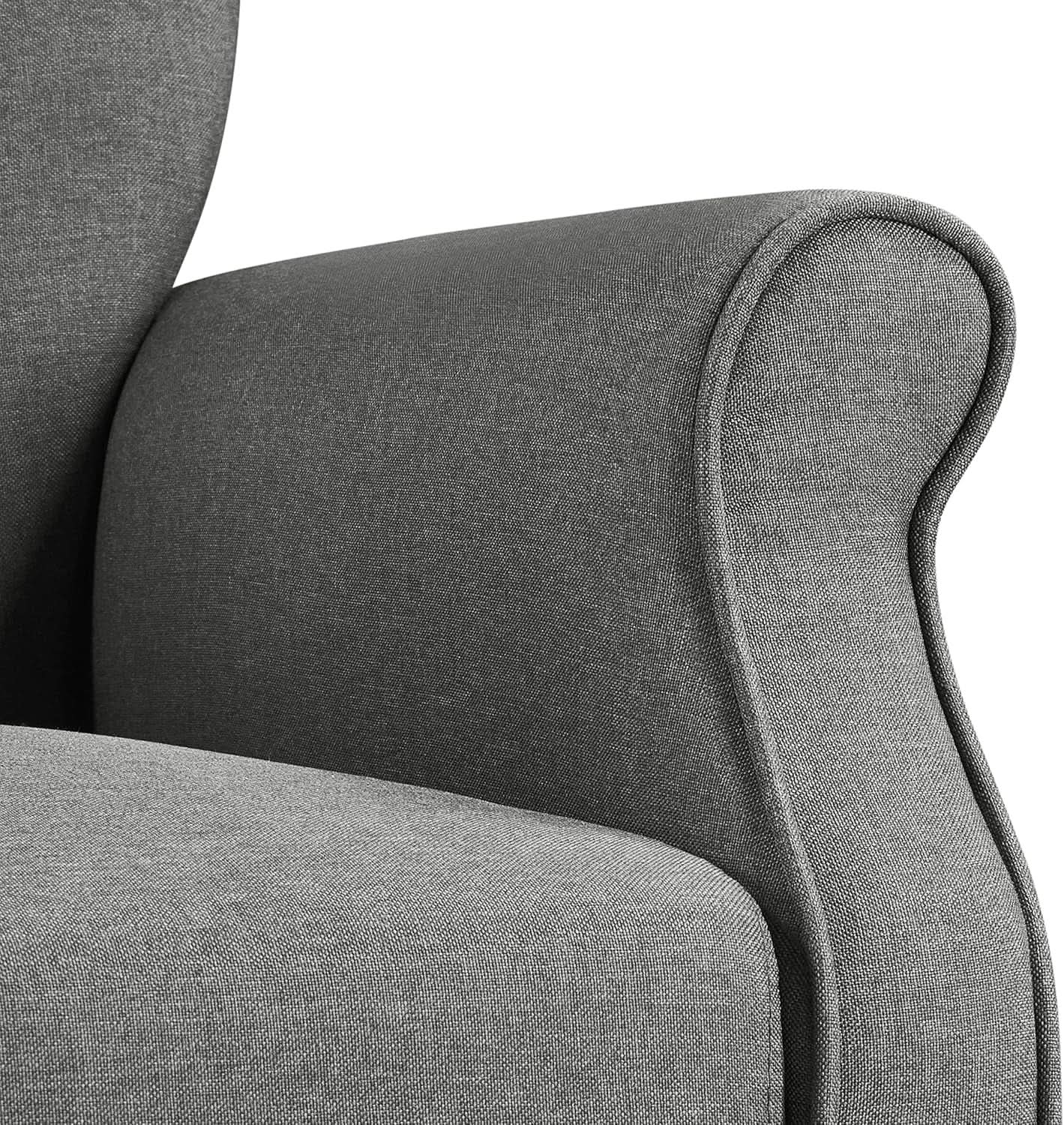 Dark Gray Mid Century Upholstered Armchair Tufted Back from PriceLows™