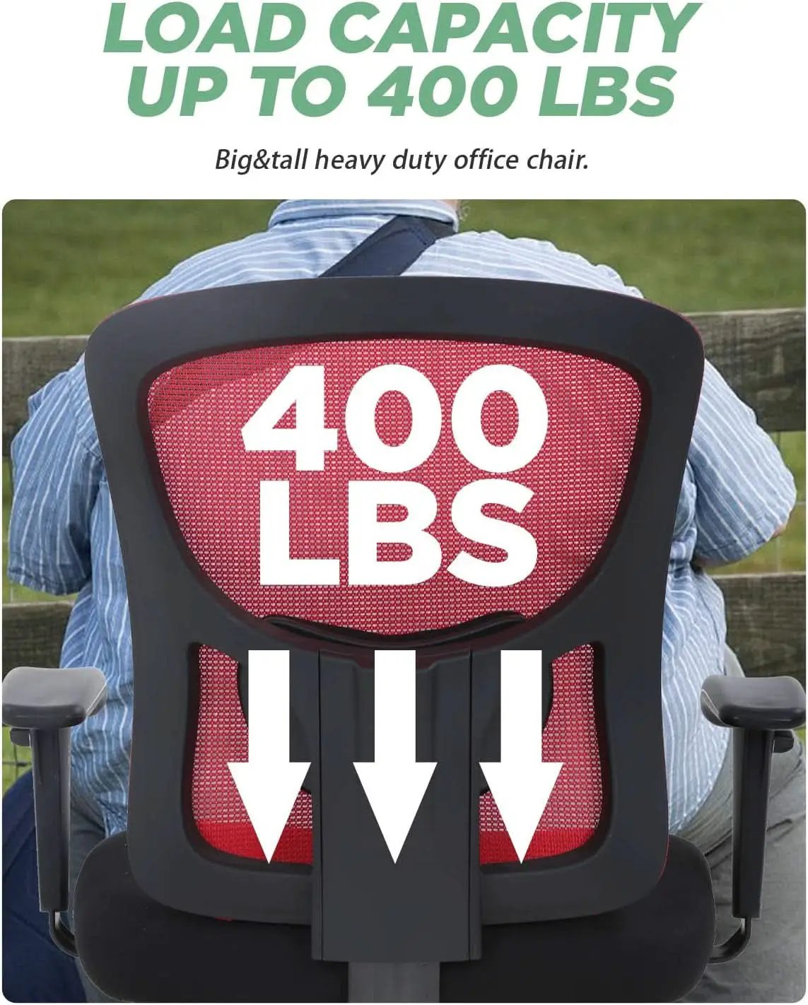 Big and Tall Office Chair With Lumbar Support For Desk from PriceLows™