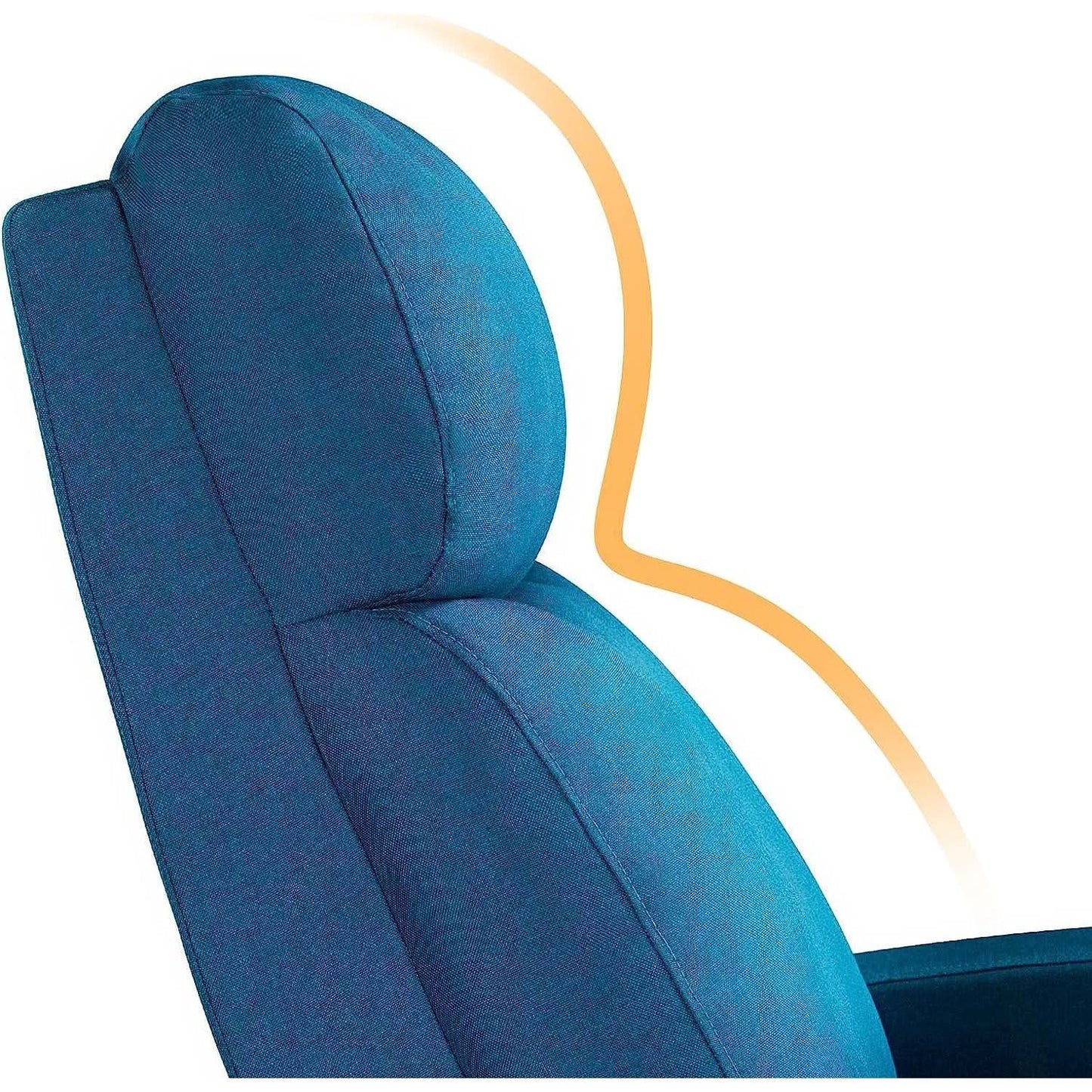 Blue Fabric Recliner Chair For Living Room Comfort from PriceLows™