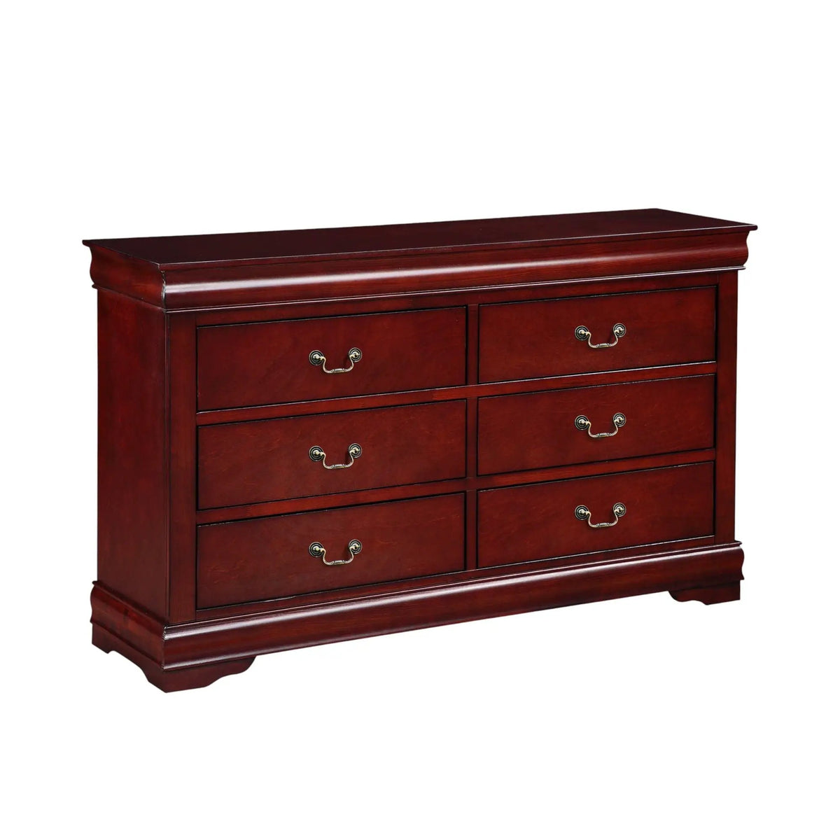 Louis Philippe Bedroom Dresser | Six Drawers | Sleek Design | 57 Inch Width