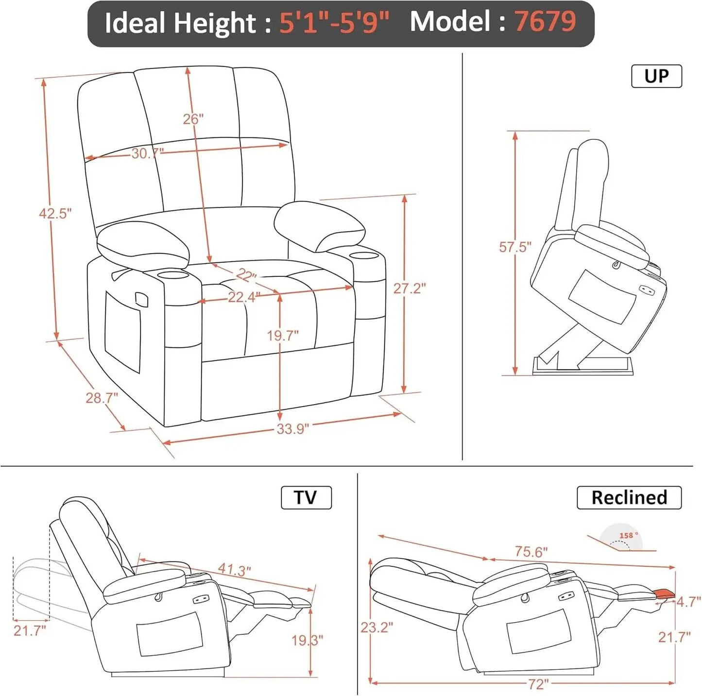 Dual Motor Power Lift Recliner Chair With Massage And Heat Beige Fabric Medium from PriceLows™