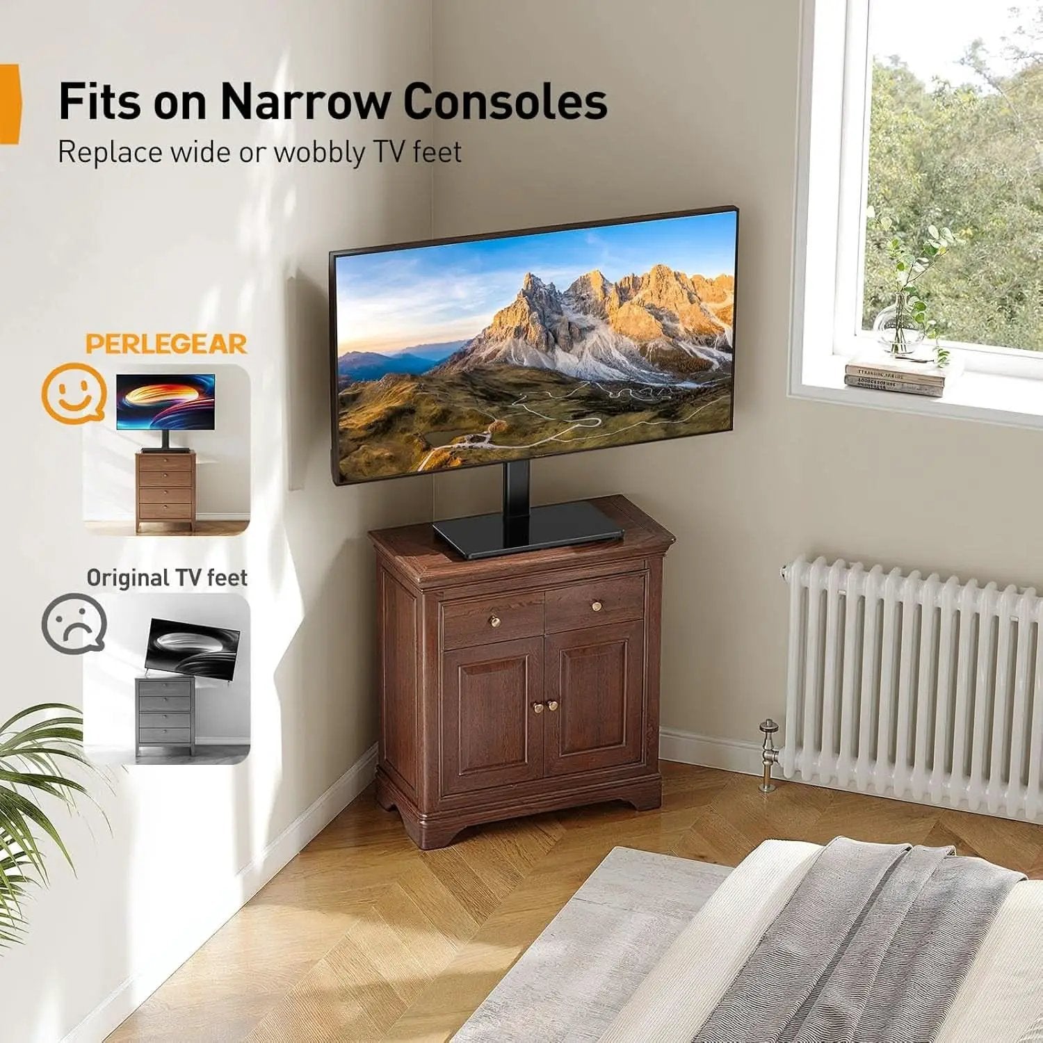 Tabletop TV Stand 23 to 60 Inches Height Adjustable from PriceLows™