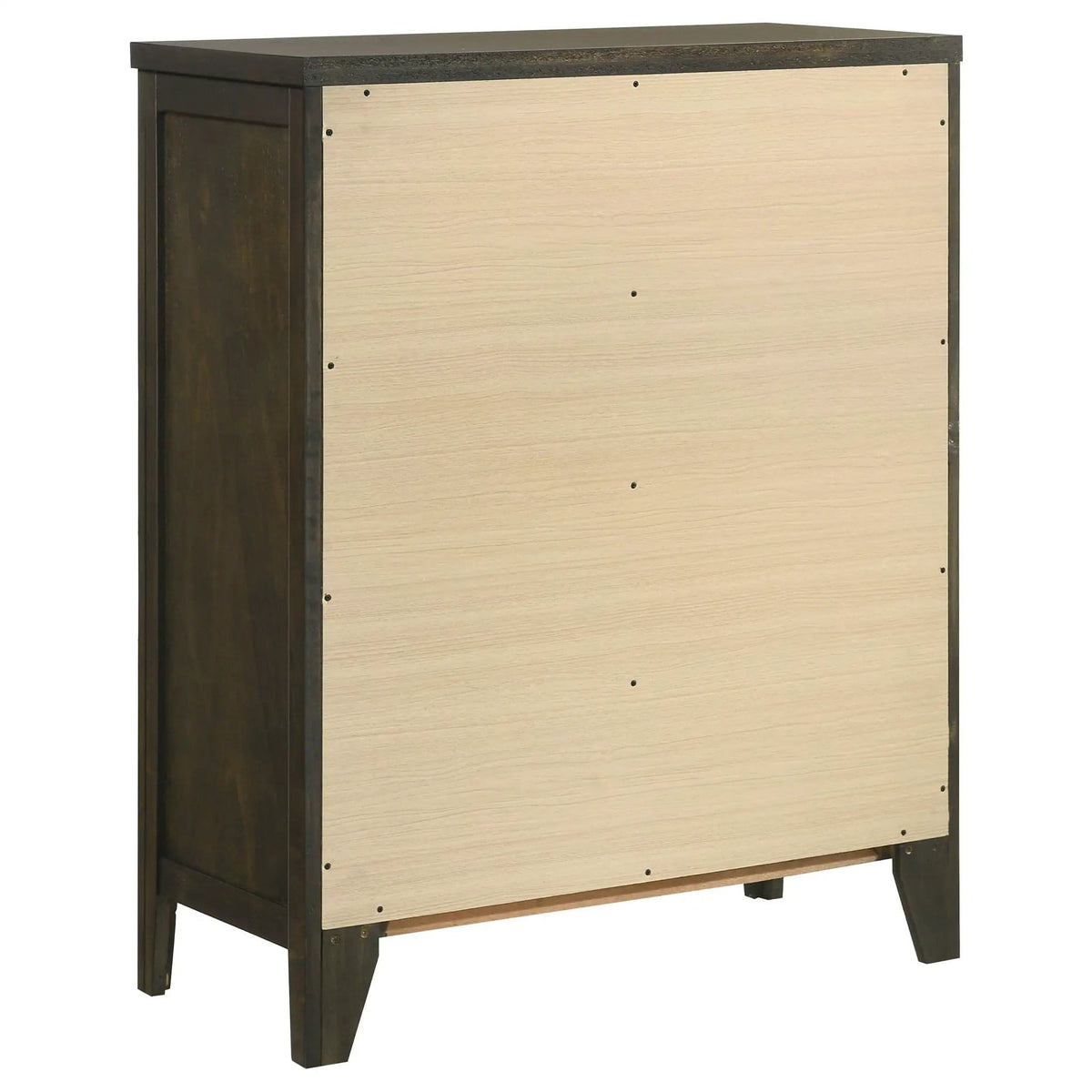 Wilkes 4-drawer Chest of Drawers Dark Cocoa | 35 x 15.25 x 43.5 in | Rubberwood & Engineered Wood | Bedroom