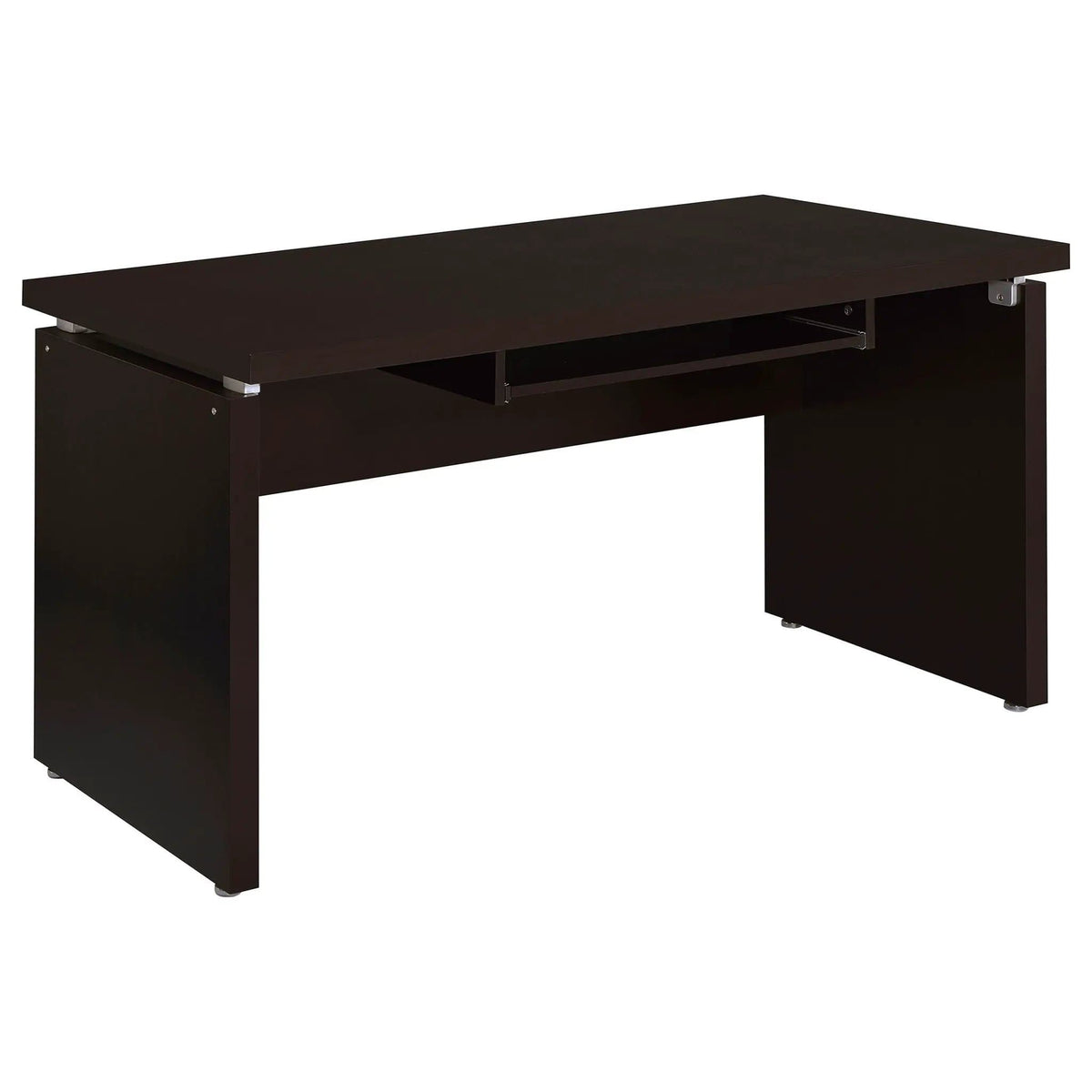 Skylar 55-inch Computer Desk with Keyboard Drawer | 55 x 27.5 x 30.75 in | Engineered Wood & Veneer | Cappuccino