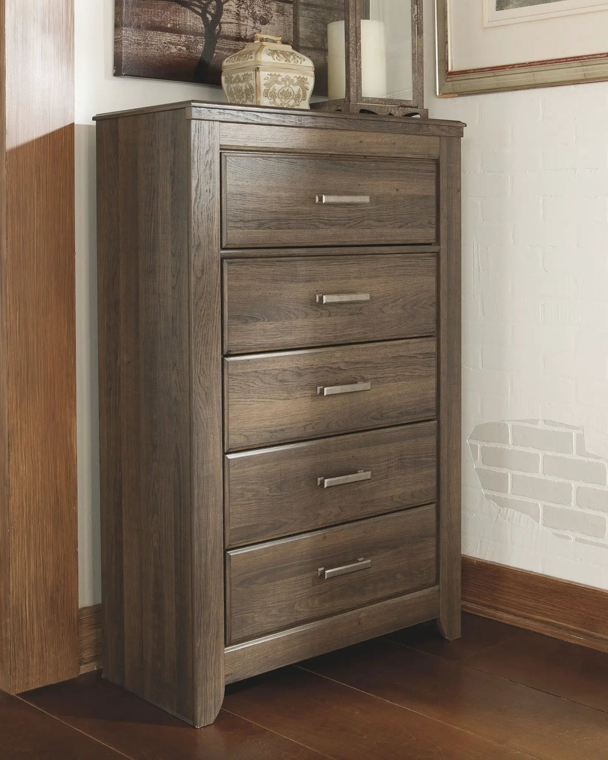Juararo Poster Bedroom Set | 4-Piece | Vintage Rough Sawn Finish | Thick Poster Bed Posts