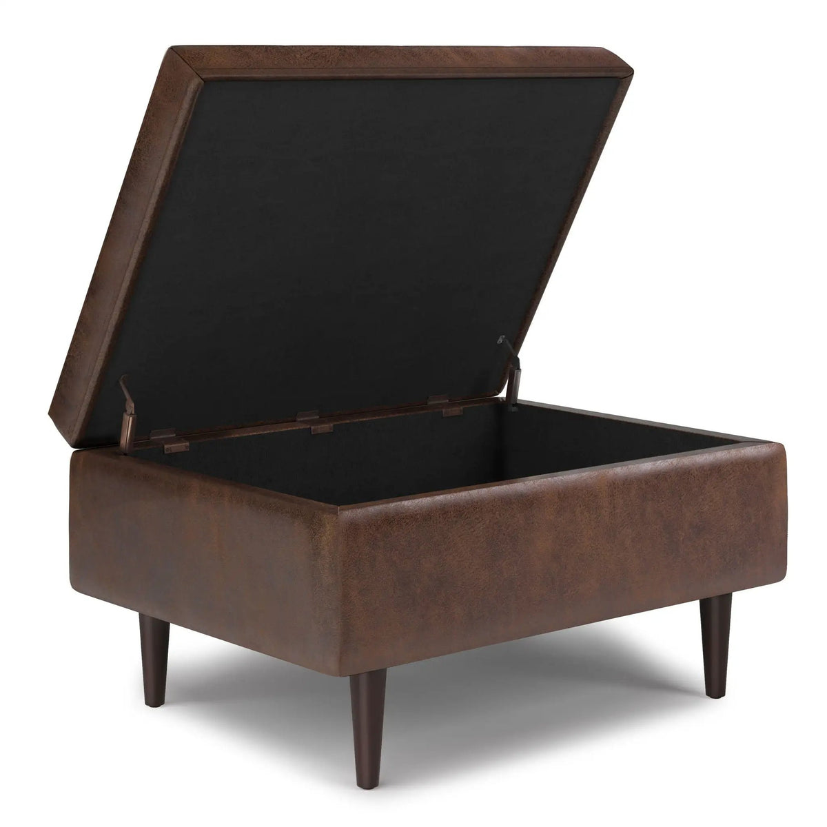 Shay Large Square Storage Ottoman | Coffee Table Design | Hydraulic Lift-Up Lid | Mid-Century Style