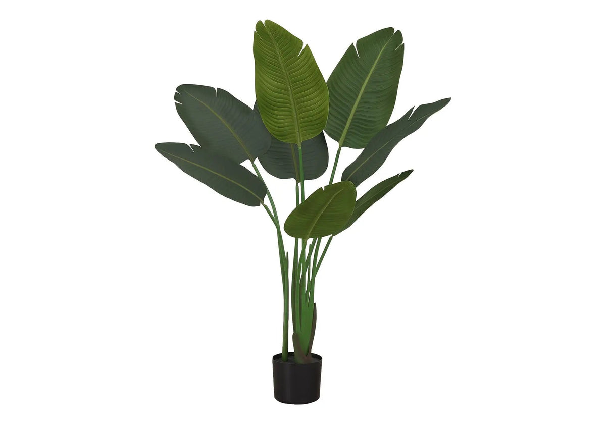 44 Inch Artificial Bird Of Paradise Tree | 8 Adjustable Leaves | Indoor Faux Floor Plant | Potted