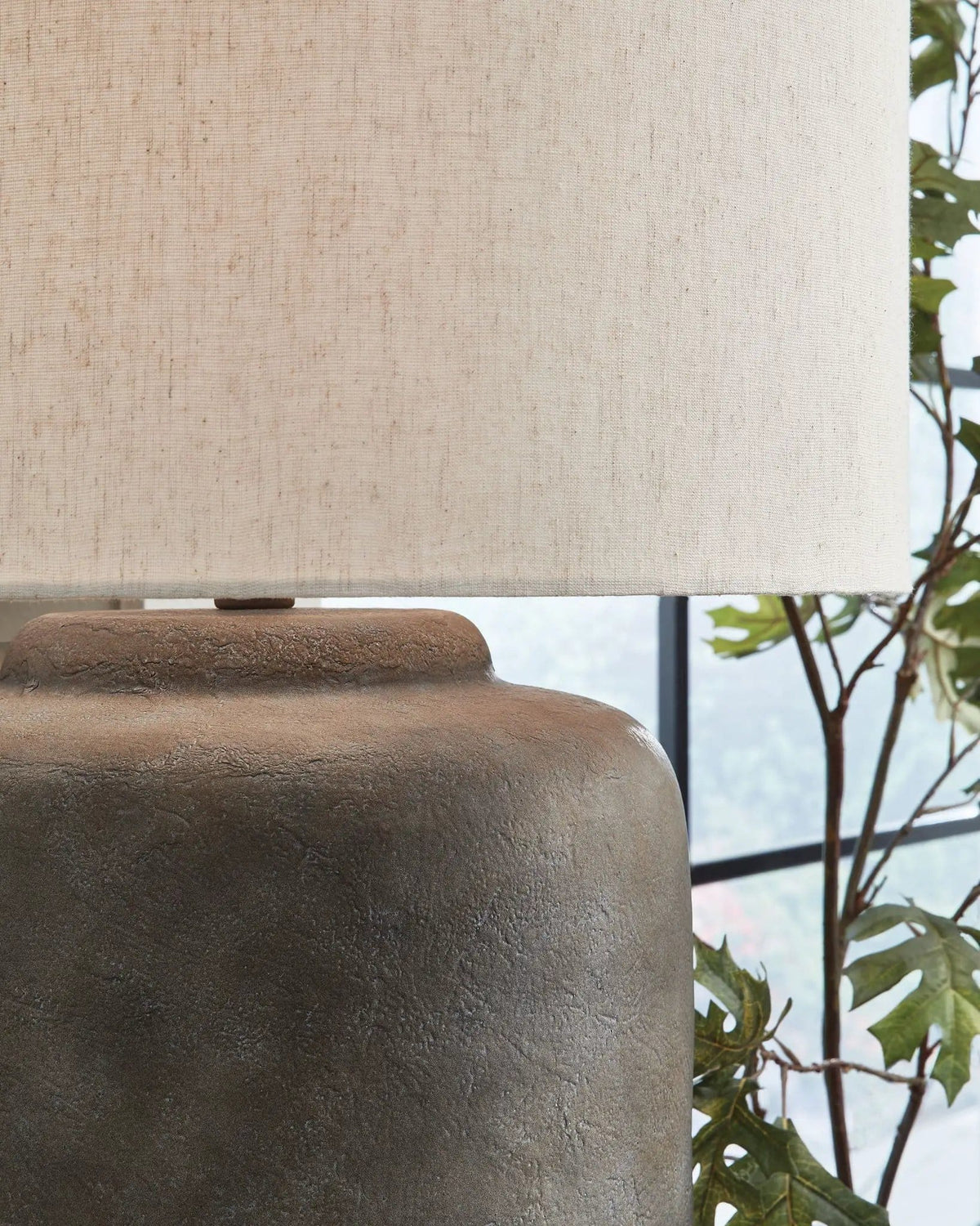 Zandophen Metal Table Lamp | 18.13 x 18.13 x 24 in | Fabric & Metal | Antique Gray