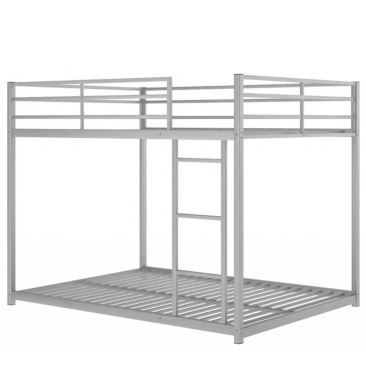 Metal Bunk Bed | Full Over Full Frame | Low Bunk With Ladder | Heavy Gauge Tubular Steel
