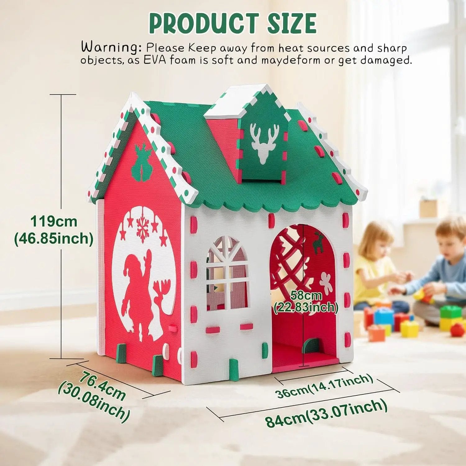 Green EVA Foam Kids Playhouse Foldable Indoor Outdoor from PriceLows™