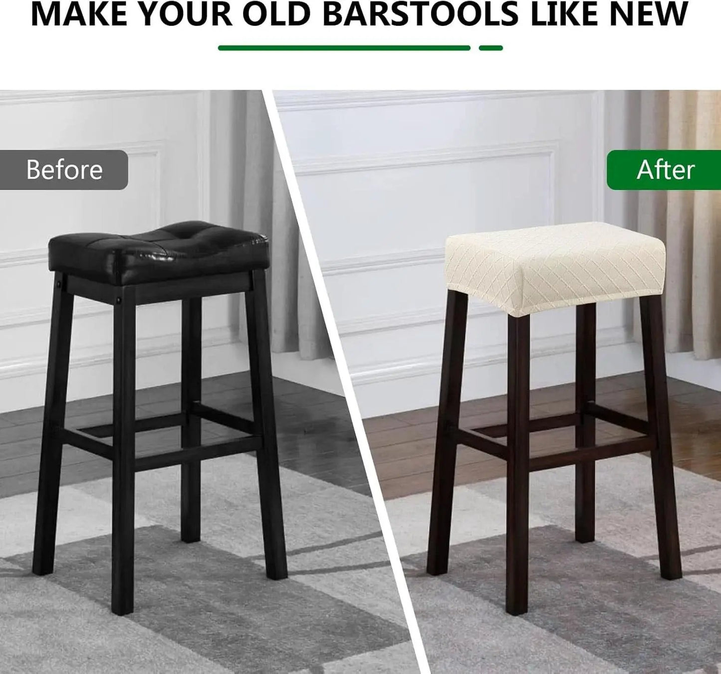 Rectangle Stool Covers 2 Pack Waterproof Stretch Bar Stools from PriceLows™