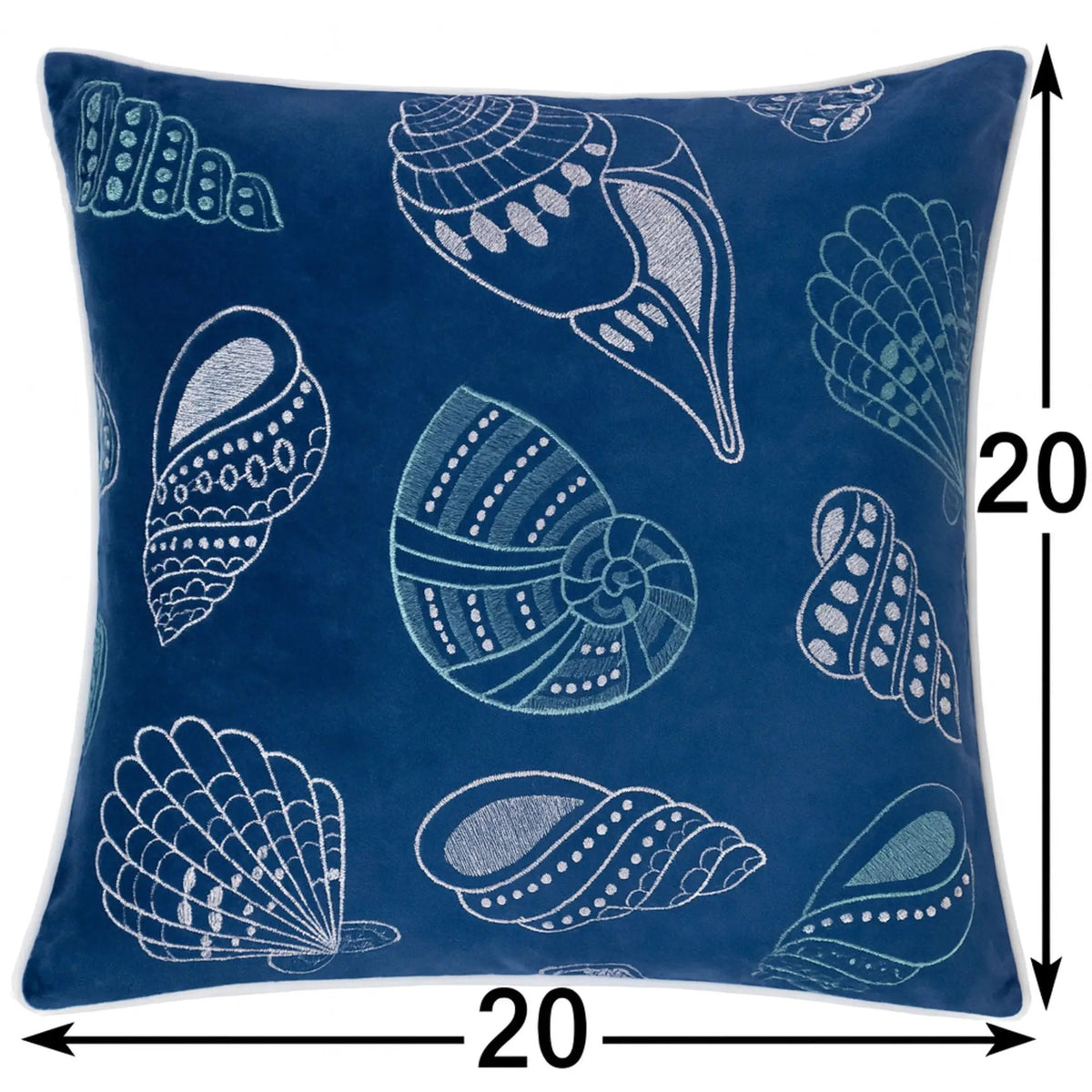 Seashells Pillow Cover | 20x20 Inch | Soft Texture | Hidden Zipper