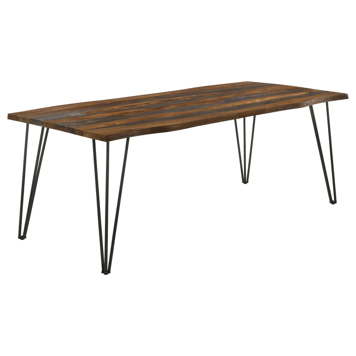 Neve 80-inch Live Edge Dining Table Grey Sheesham | 80 x 37 x 30 in | Metal & Wood | Dining Room