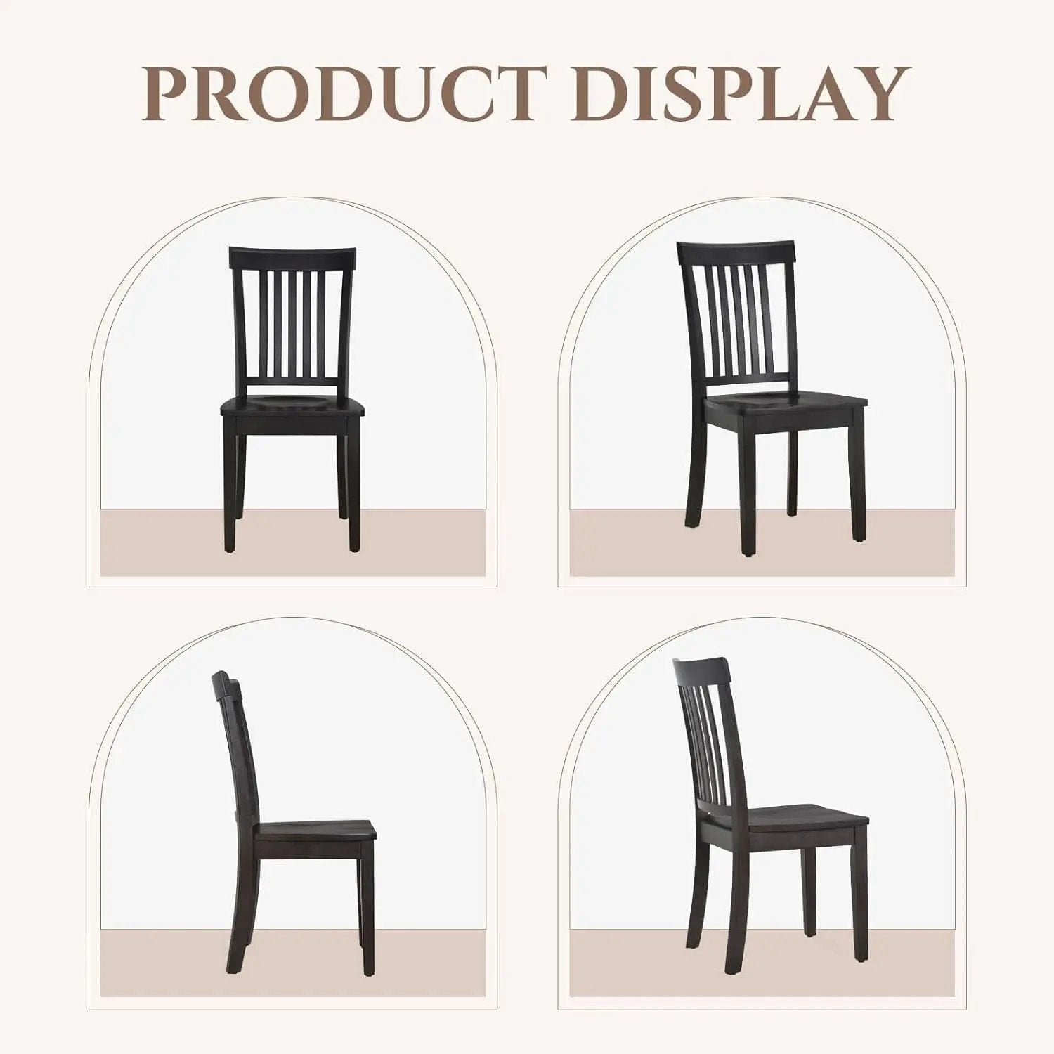 Wooden Windsor Dining Chairs Set Of 6 Dark Brown With Spindle Back from PriceLows™