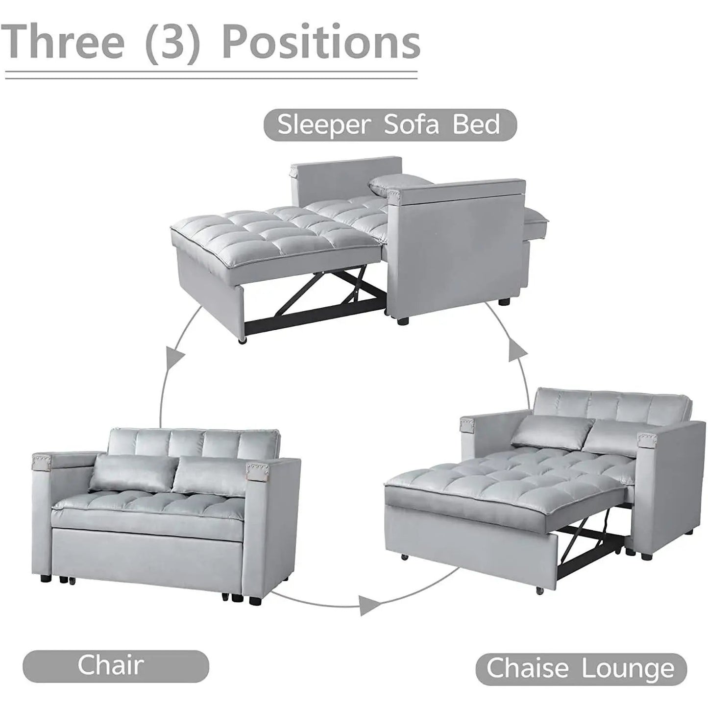 Sofa Bed With Hidden Table Velvet Fabric For Small Spaces from PriceLows™