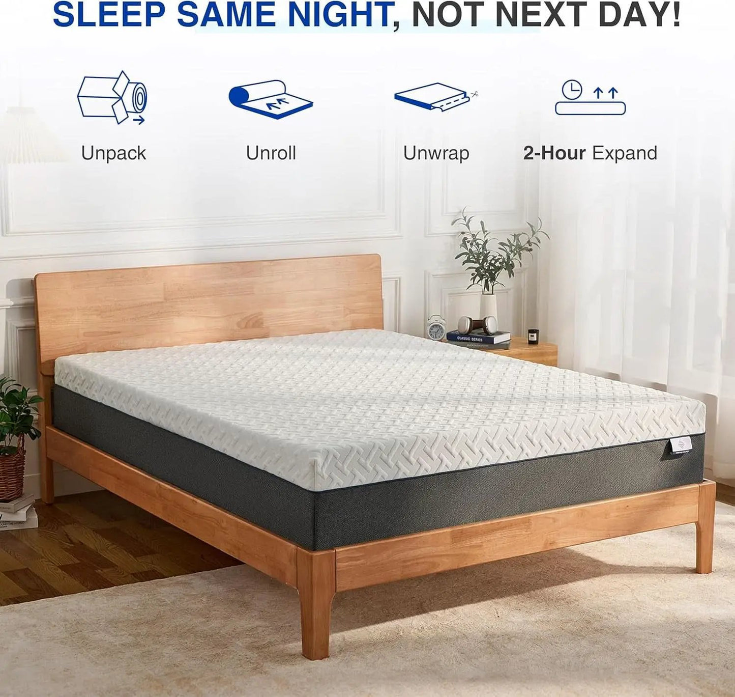 Queen Memory Foam Mattress Gel Cooling CertiPur US Certified from PriceLows™