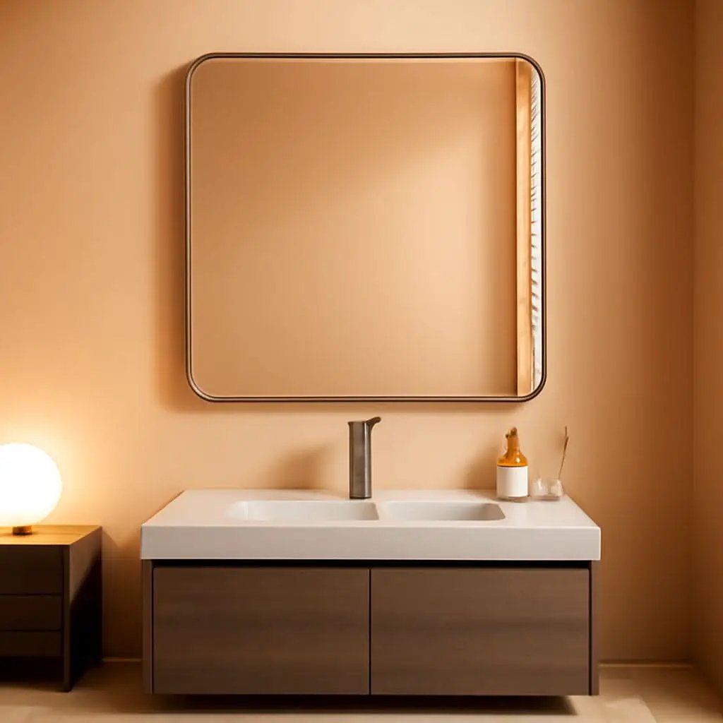 Brushed Silver Wall Mounted Bathroom Mirror 30x40 Inches from PriceLows™