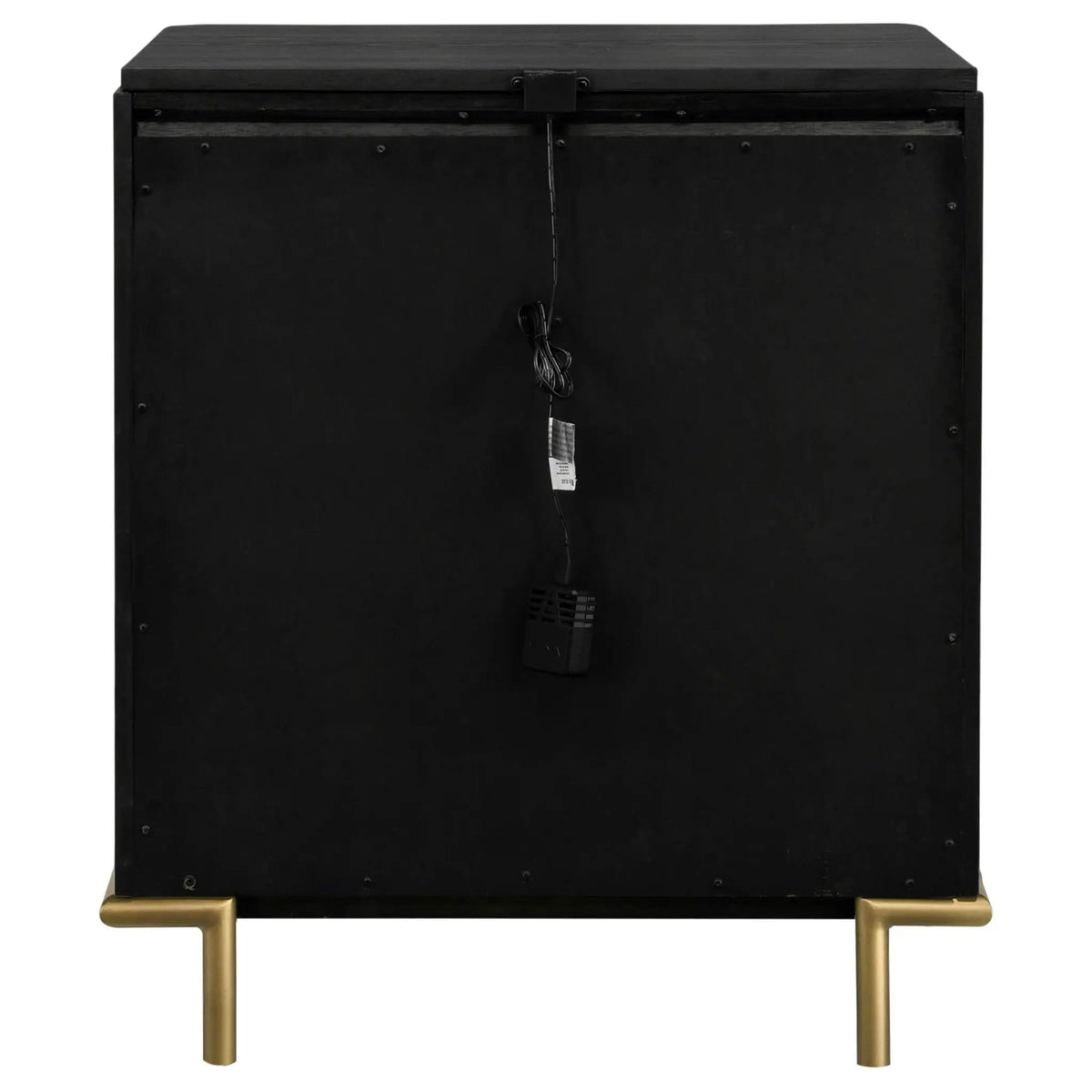 Arini 3-drawer Nightstand | 26 x 18 x 29 in | Metal & Veneer | Black