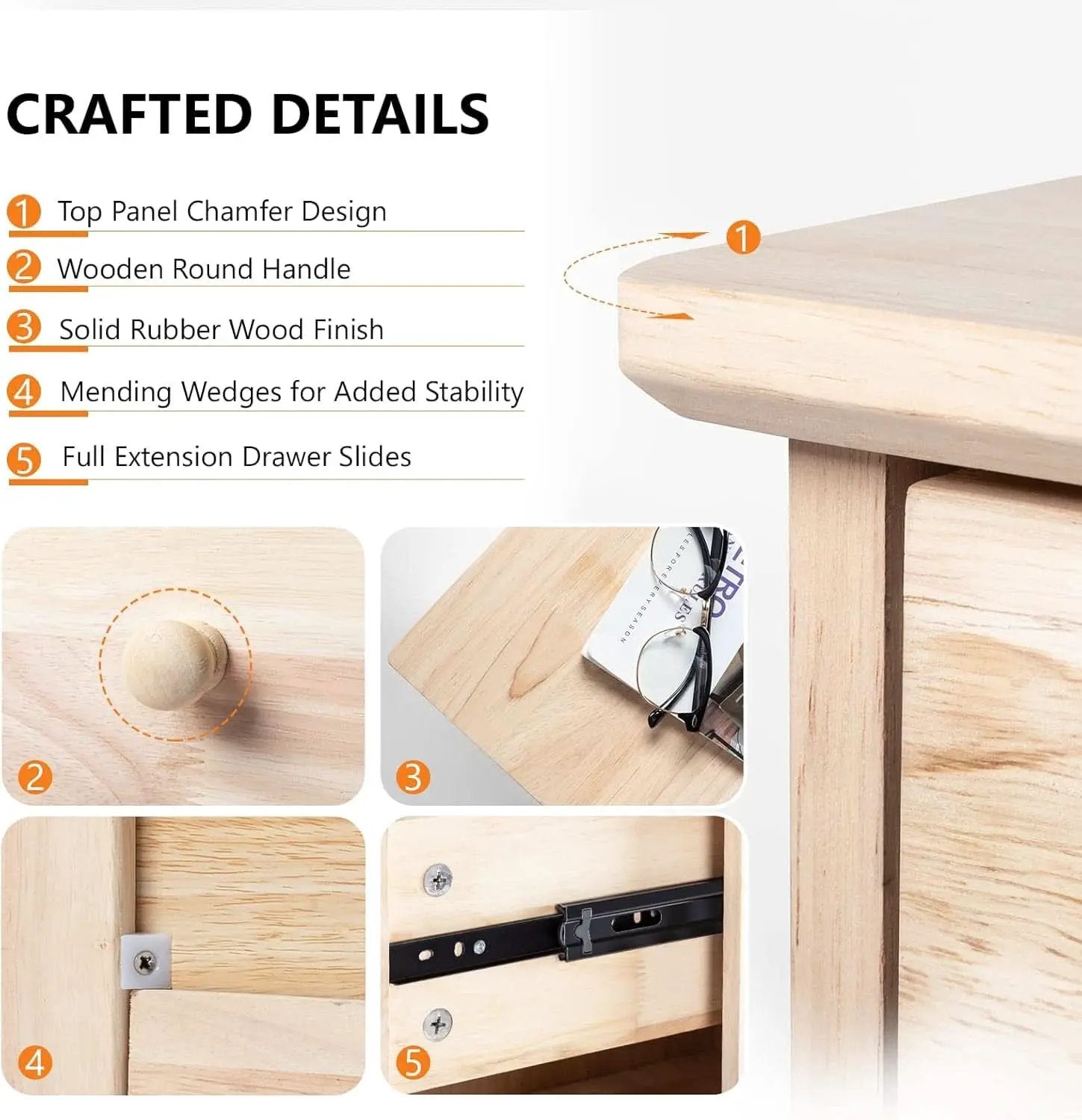 Unfinished Rubber Wood Six Drawer Dresser For DIY Finish from PriceLows™