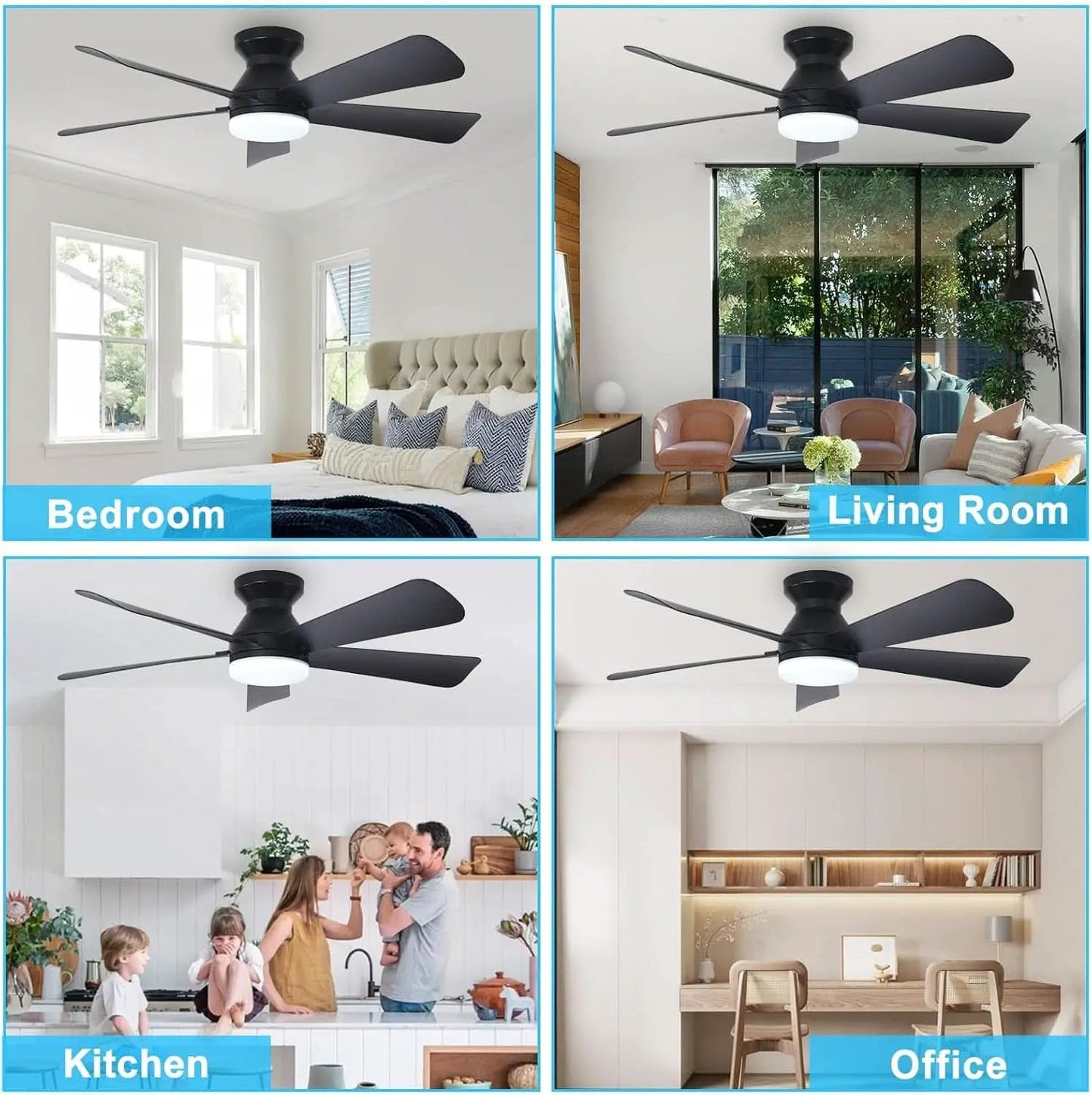 42 Inch Ceiling Fan With Dimmable LED Light Remote from PriceLows™
