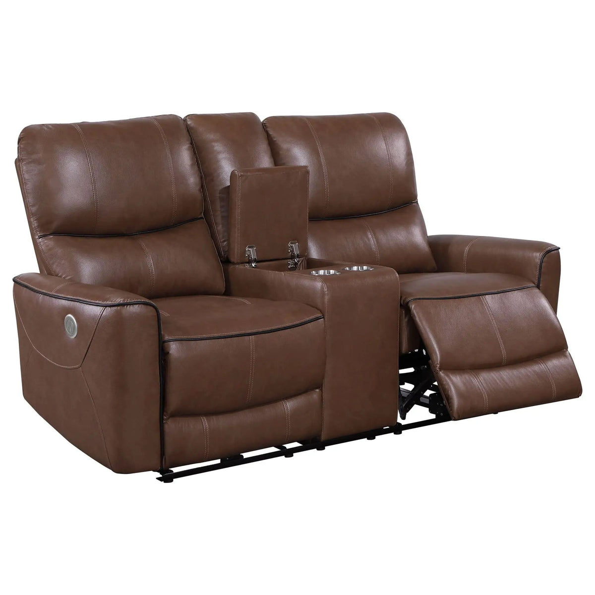Greenfield Upholstered Power Reclining Loveseat Saddle | 71.75 x 37 x 39.75 in | Plywood | Brown