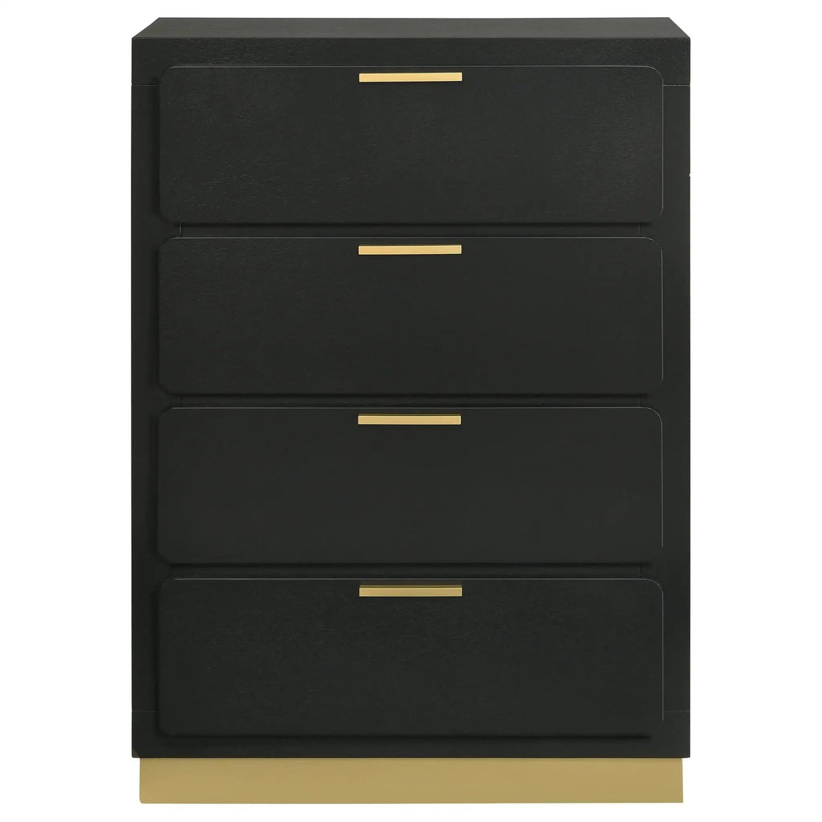 Caraway 4-drawer Bedroom Chest | 31 x 17.25 x 44.5 in | Rubberwood & Engineered Wood | Black
