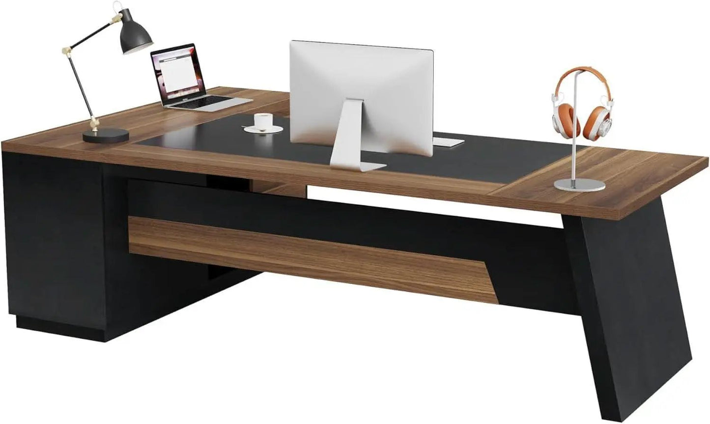 78 Inch Executive Desk Featuring Ample Storage Cabinets from PriceLows™