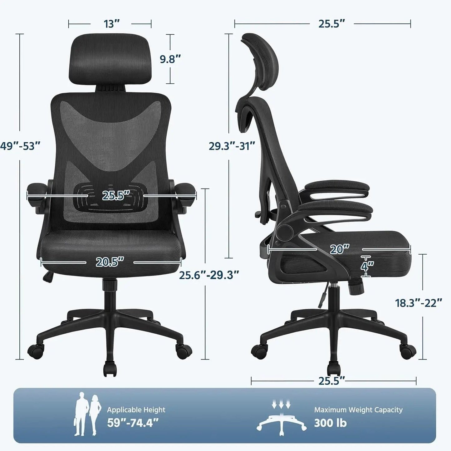 Black Ergonomic Office Chair With Adjustable Headrest And Flip Up Armrests from PriceLows™