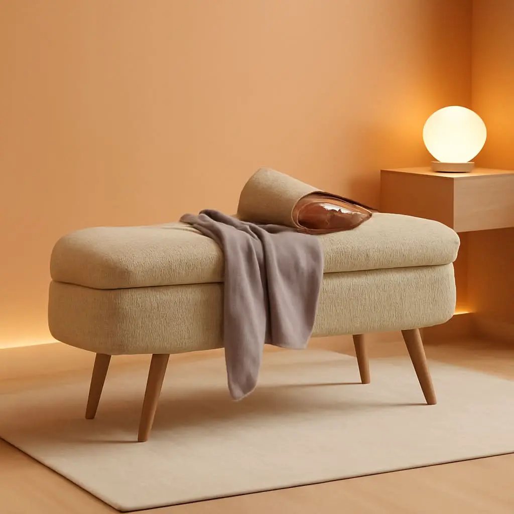 43-Inch Upholstered Storage Ottoman Bench With Hinge from PriceLows™