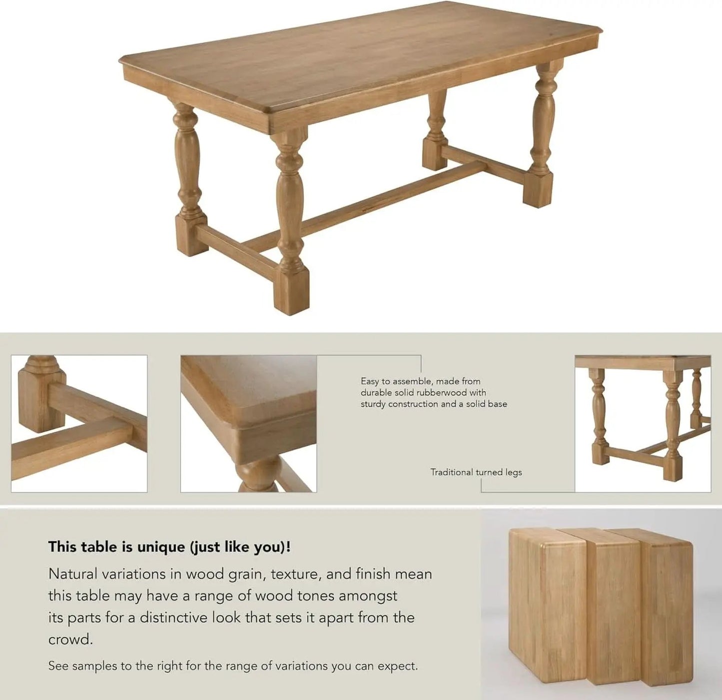 67 Inch Squire Trestle Farmhouse Dining Table Light Brown from PriceLows™