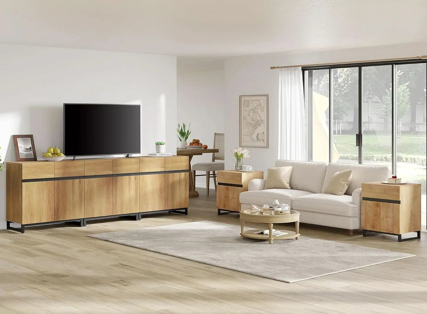 3 In 1 TV Stand For TVs Up To 110 Inch With Adjustable Shelves from PriceLows™