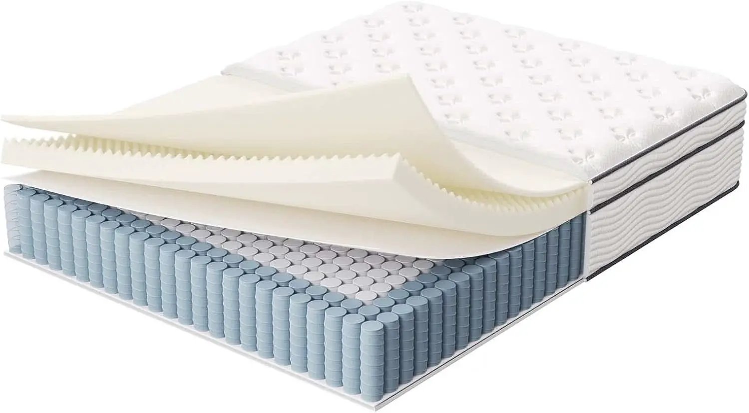 Queen Hybrid Mattress 14 Inch Memory Foam Wrapped Coils from PriceLows™