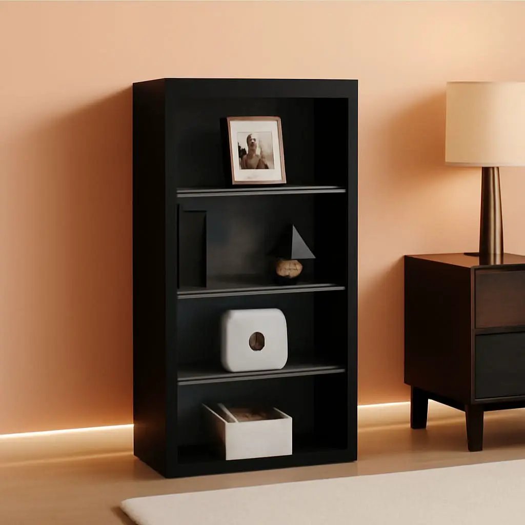 Black Bookcase With Adjustable Shelves For Home Office from PriceLows™