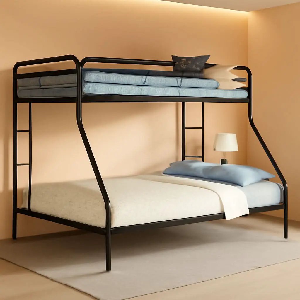 Dusty Metal Bunk Bed Frame Twin Over Full Black Finish from PriceLows™