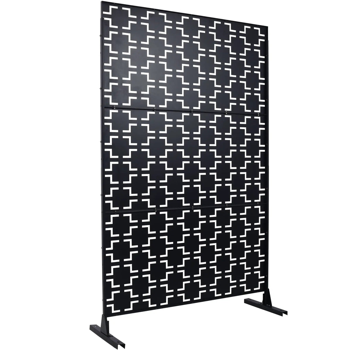 Metal Privacy Screen | Rust Resistant | Freestanding Design | Black