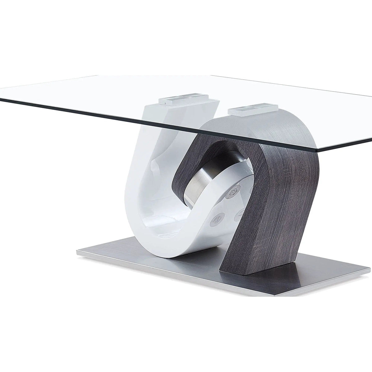 Rocky Table, Elegant Design | 2 Pieces | Solid Wood & Tempered Glass | Living Room