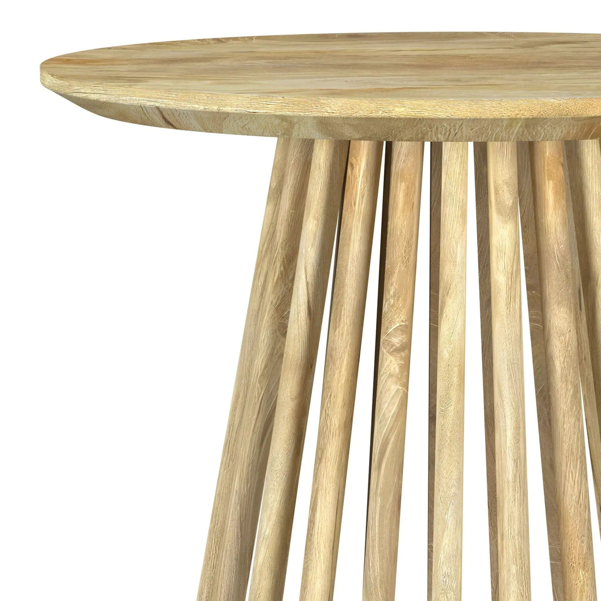 Touhy Round Solid Wood End Side Table Natural Mango | 22 x 22 x 22 in | Mango Wood | Living Room