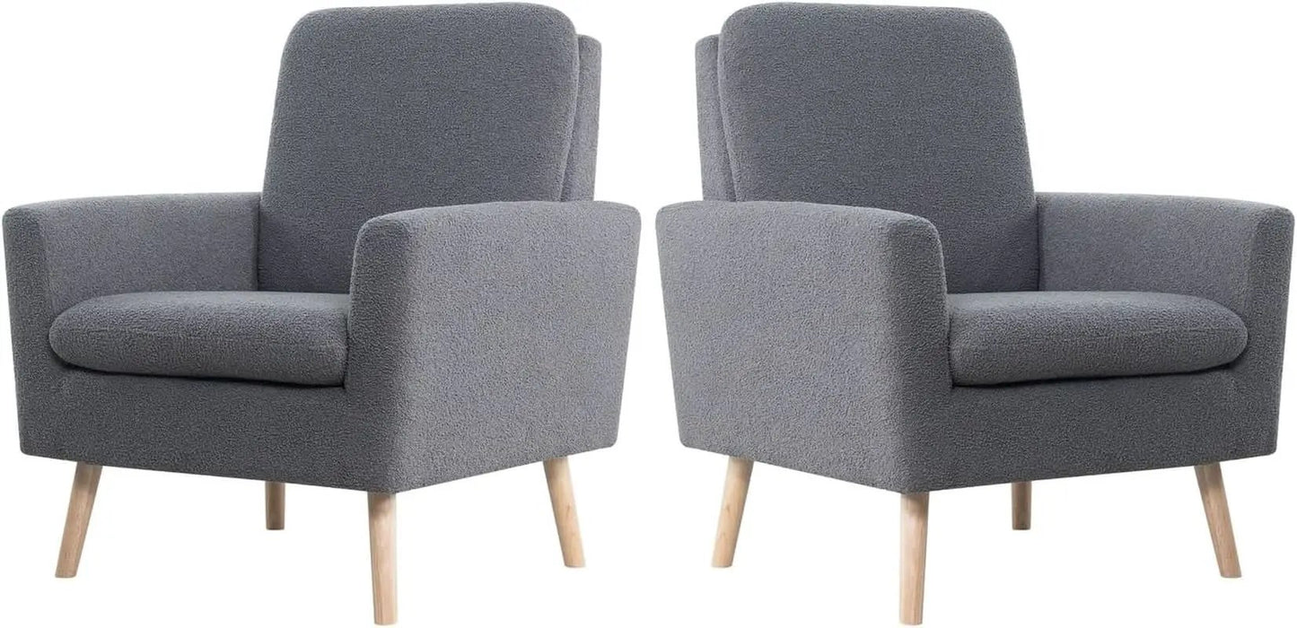 Gray Mid Century Modern Plush Upholstered Armchair from PriceLows™