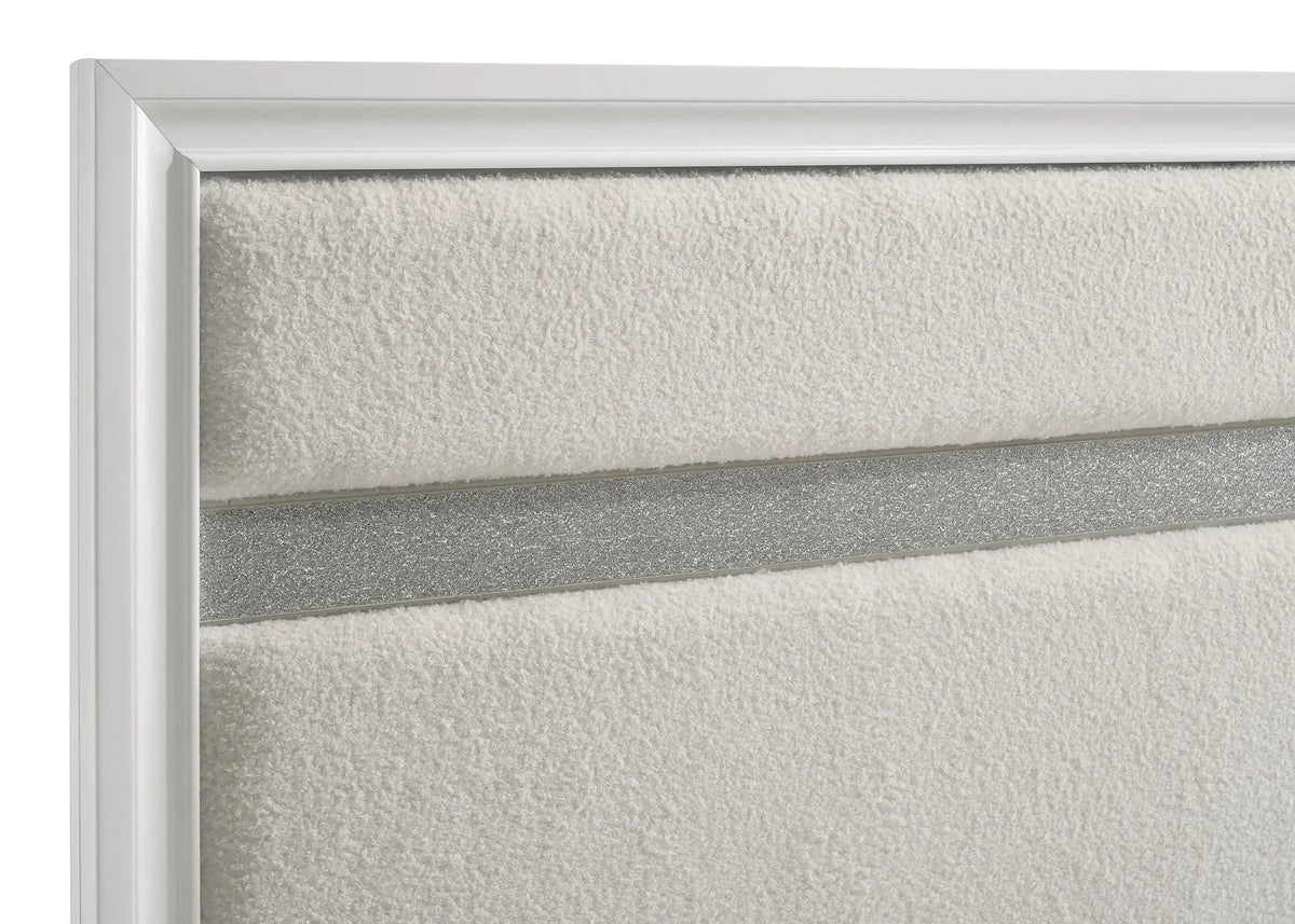 Miranda 54-inch Upholstered Queen Panel Bed | 63.5 x 83.75 x 53.75 in | Fabric | White