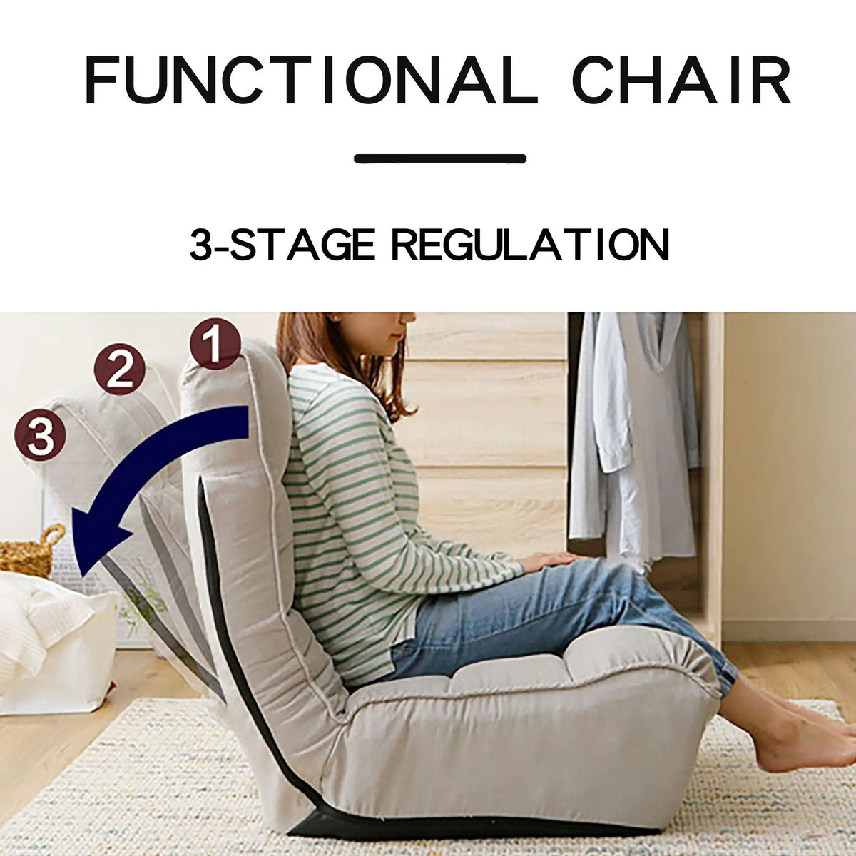 Reclining Floor Chair | Spring Supported | Foldable Base