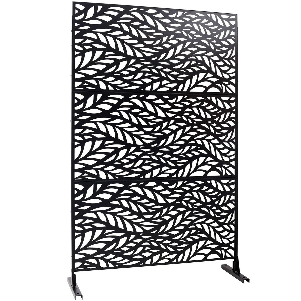 Patio Privacy Screen | Heavy Duty Metal | Freestanding Black