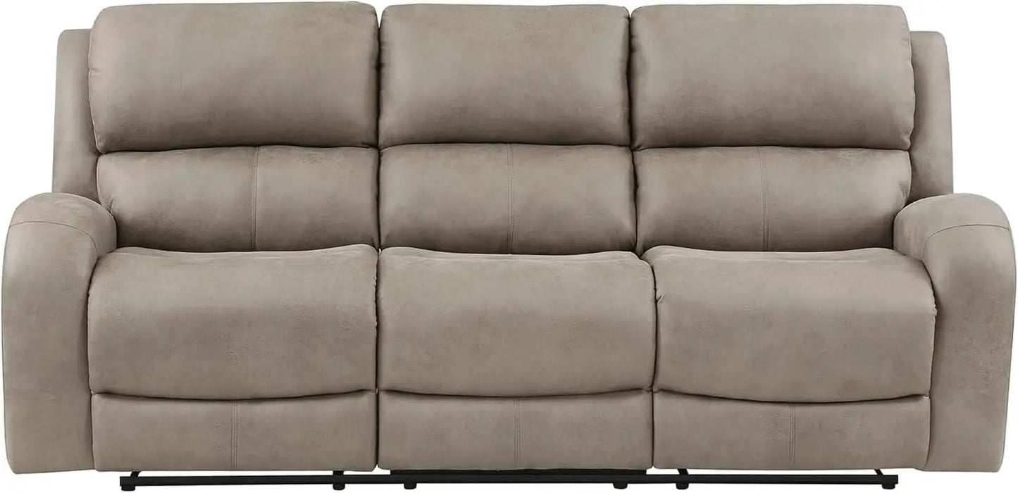 84.5 Inch Brown Recliner Couch Living Sofa Home Theater from PriceLows™