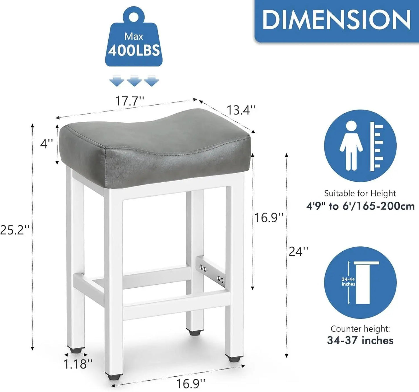 24 Inch Counter Height Bar Stools Set Of 2 Bonded Leather from PriceLows™