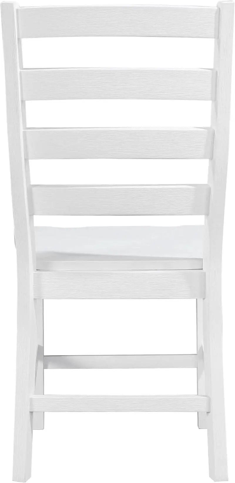 White Farmhouse Dining Chairs Set of 2 With Footrest from PriceLows™