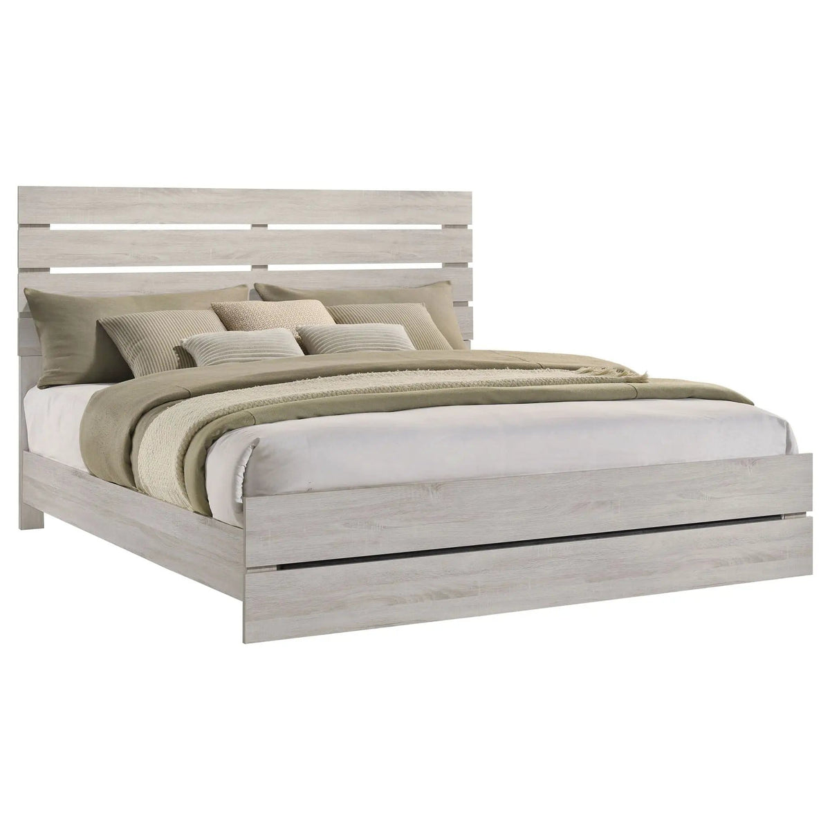 Brantford Wood Eastern King Panel Bed Coastal | 78.75 x 85.75 x 52.25 in | Engineered Wood & Veneer | White