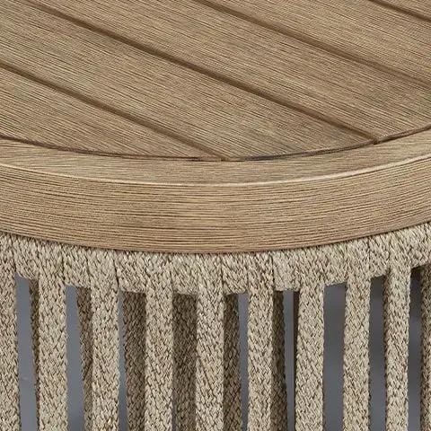 Serena Shores Rectangular Cocktail Table | 47.38 x 23.63 x 16.38 in | Polyester & Wood | Beige