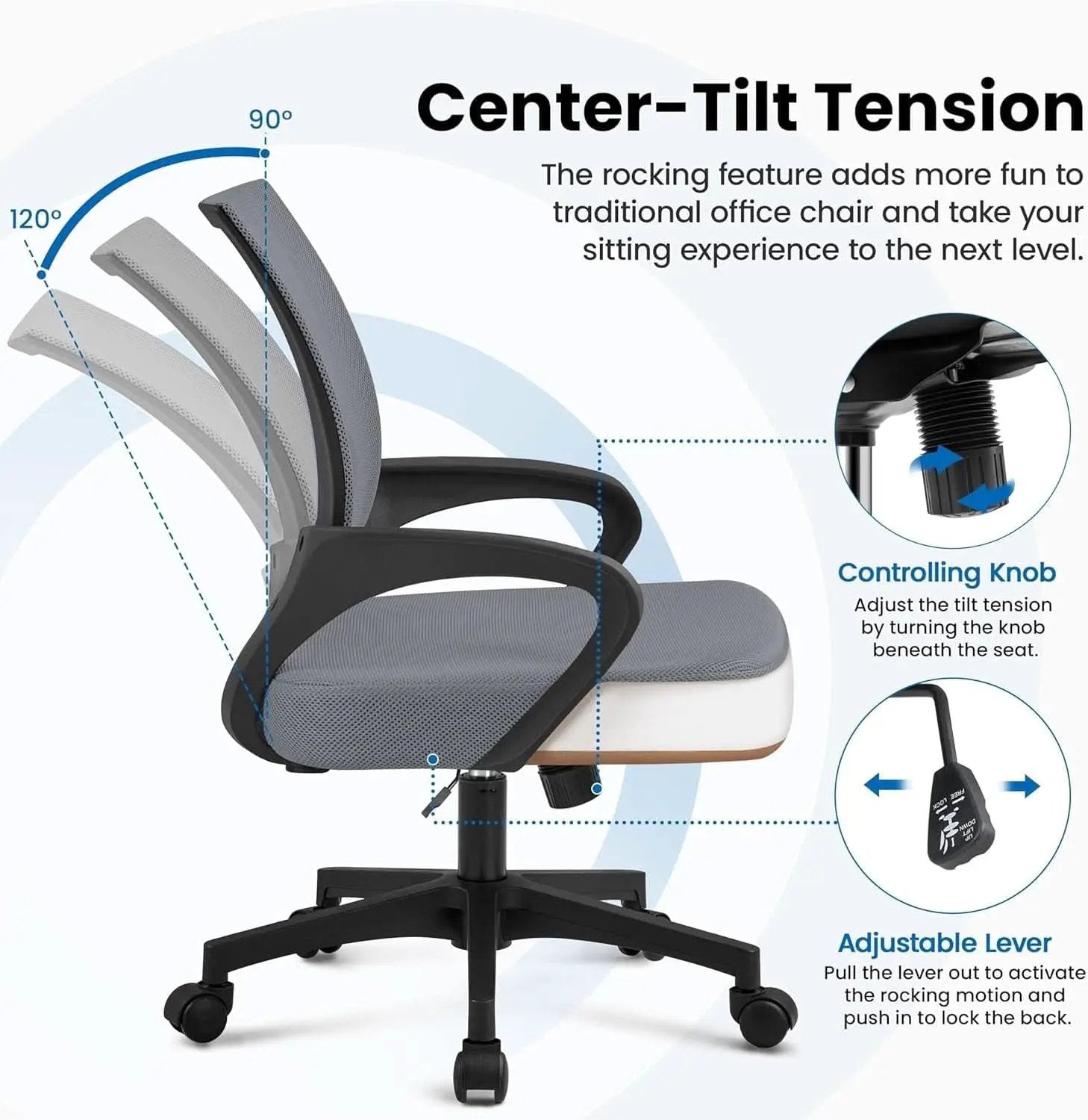 2 Pack Ergonomic Mesh Office Chairs With 360 Degree Rolling Casters Dark Gray For Home Office from PriceLows™