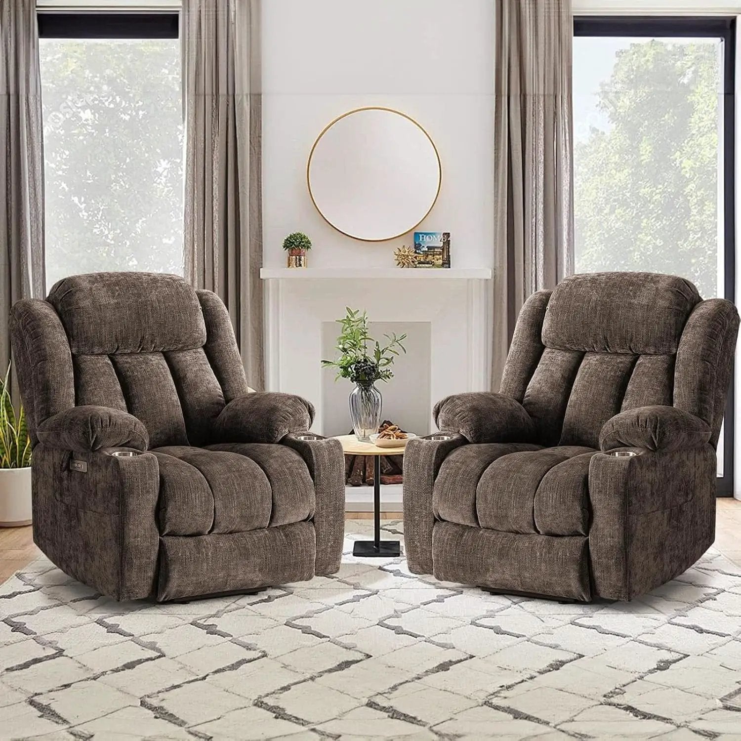 Brown Power Recliner With Massage And Heat Power Lift from PriceLows™