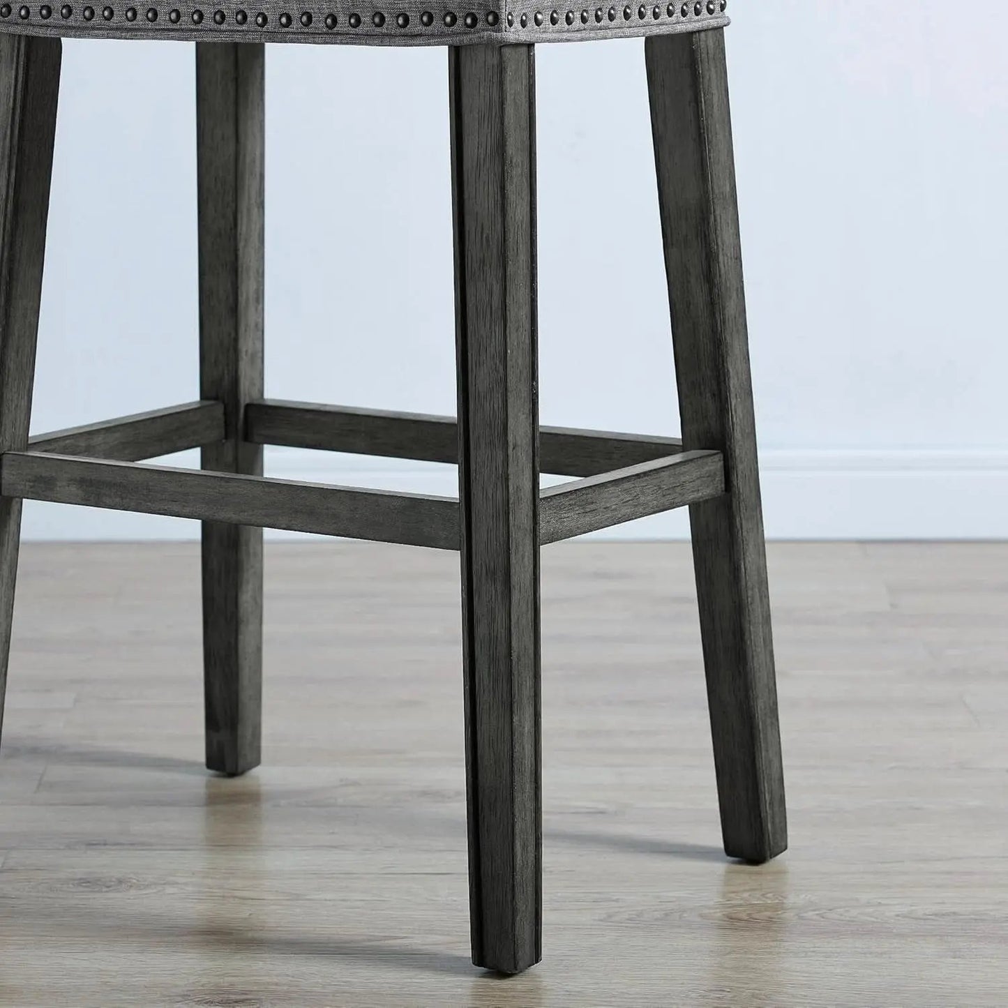 Gray 29 Inch Bar Stools Set Of 2 With Backless Saddle Seat from PriceLows™